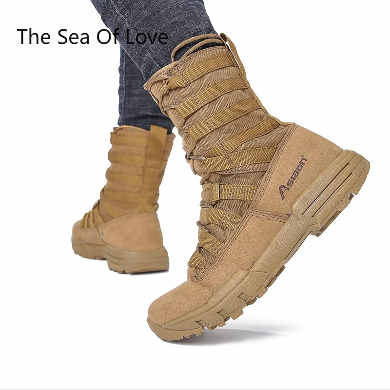 2022 new Men Army Boots Hiking Sport Shoes Ankle Sneakers Outdoor Men's Military Desert Waterproof Work Safety | Спорт и