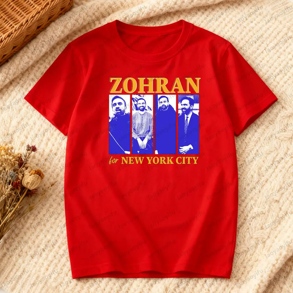 Фото Zohran Mamdani for New York City Рубашка Zohran for Mayor of New York Футболка Мужчины Женщины Унисекс Повседневная жизнь Уличная одежда Хлопковые топы №3