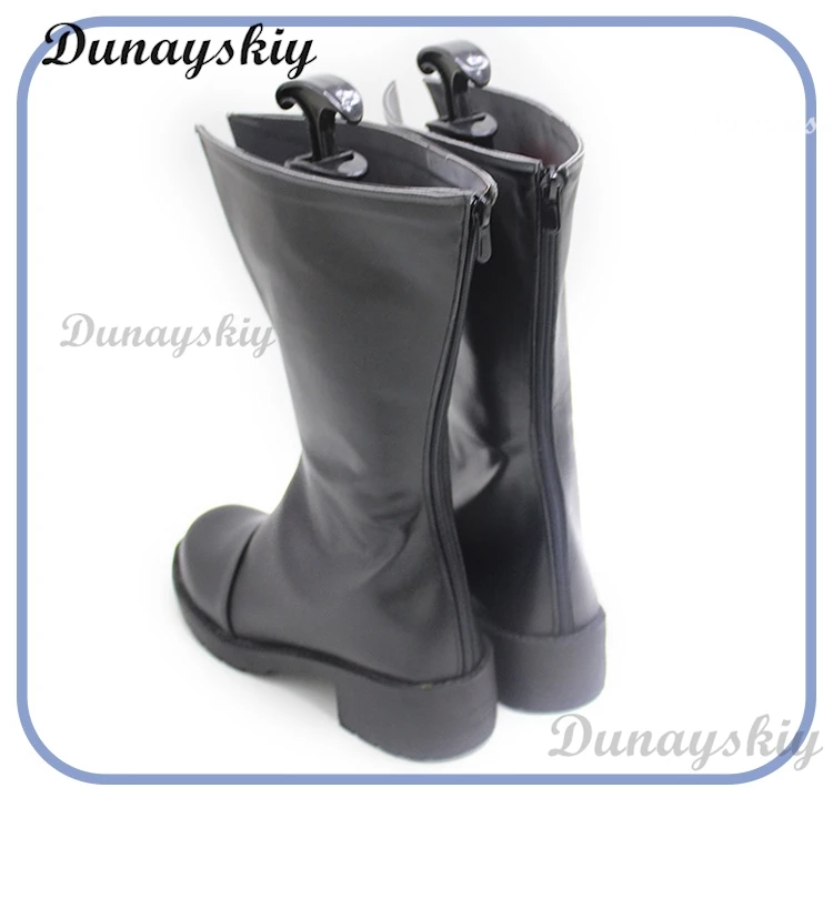 Черные туфли для косплея Suletta Mercury искусственная кожа изготовленные на заказ