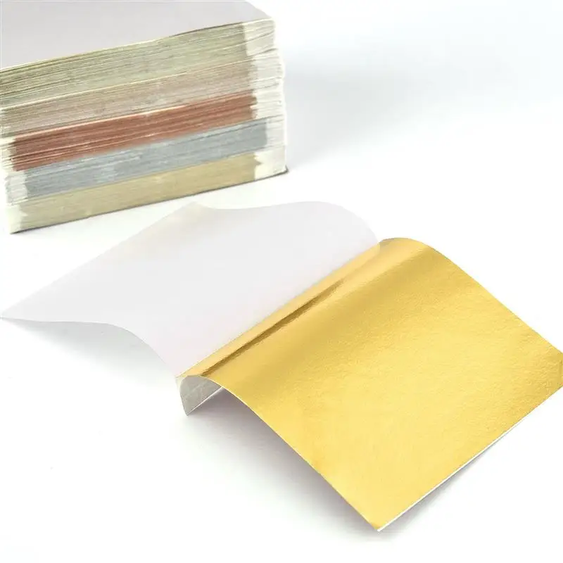

100sheets Imitation Gold Foil Paper Leaf Gilding DIY Epoxy Resin Silicone Mold Jewelry Making Filling Decorate Resin Crafts Tool