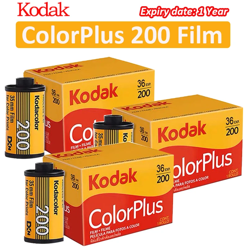 

1 рулон/2 рулона/3 рулона KODAK Color Plus 200 цветная пленка 35 мм 36 экспозиций в рулоне подходит для камеры M35 / M38