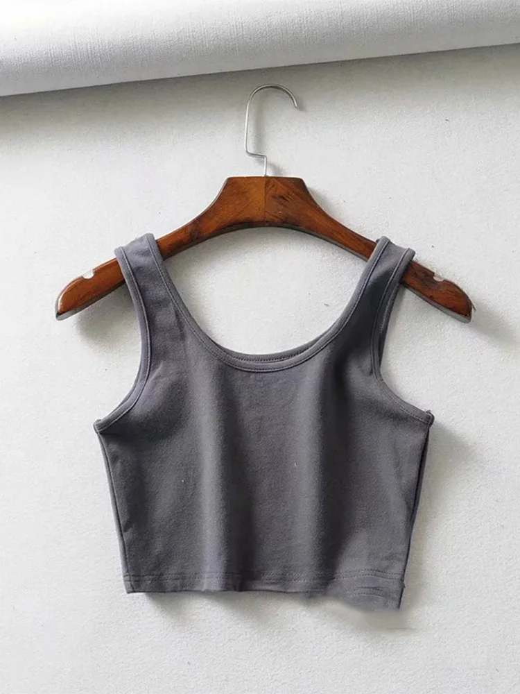 Сексуальные женские летние укороченные топы без рукавов Короткие хлопковые
