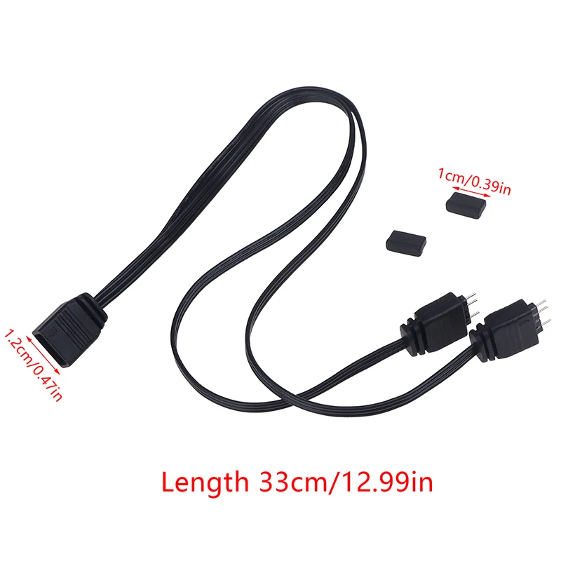 

1 комплект Удлинительный кабель для вентилятора ARGB от 1 до 2, 5 В, 3-контактный адаптер для вентилятора, кабель для ПК