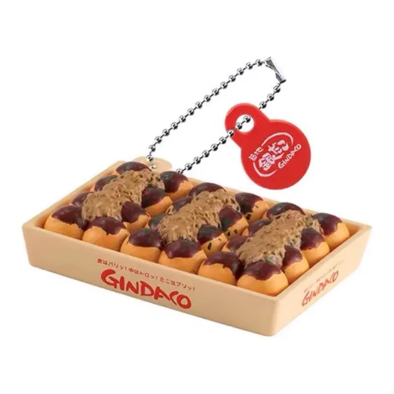 Фото Bandai Gashapon, милая кавайная фигурка, миниатюрная аниме такояки, брелок для закусок, шарики осьминога, подвеска, модель, капсульные игрушки, подарок №4