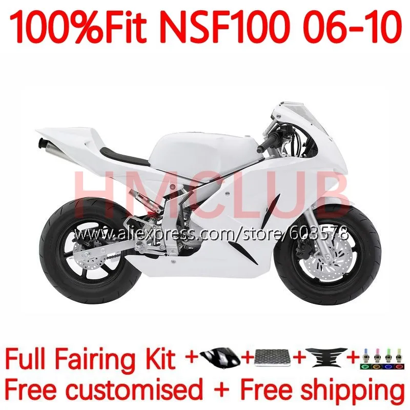 

Гонка из стекловолокна для HONDA NSF 100 NSF100 2006 2007 2008 2009 NSF-100 06 07 08 09 10, обтекатель глянцевый зеленый 77No.17