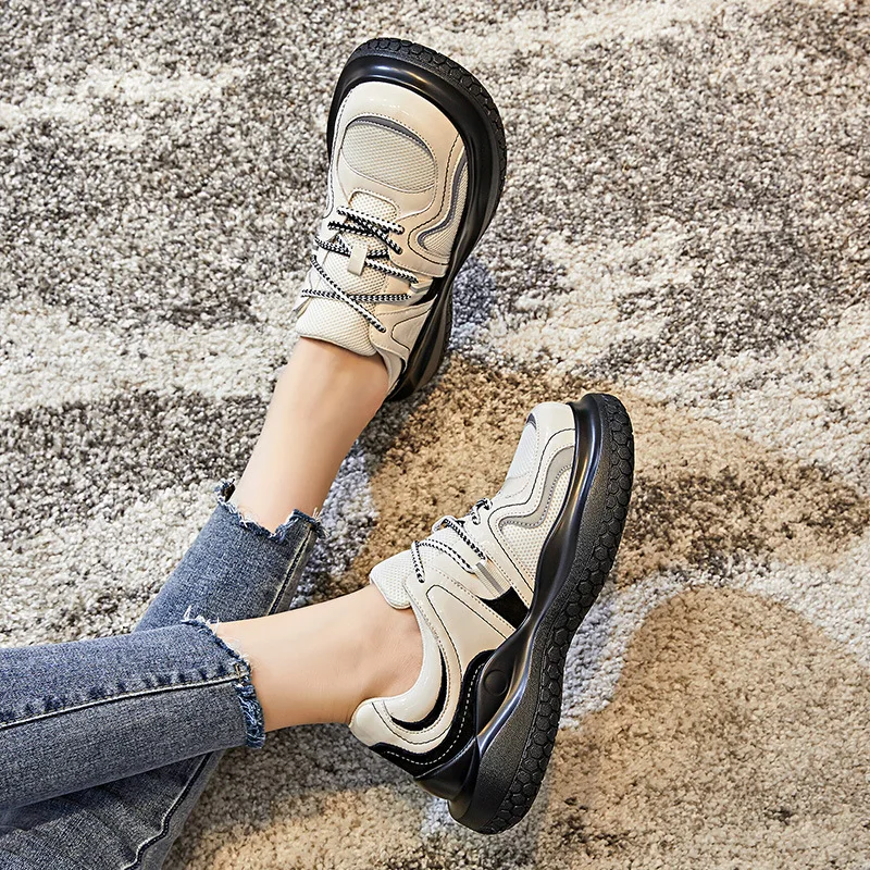 

British Style Small Leather Shoes with Film Bottom 2022 Autumn New Thick Sole Casual Single Breathable Leather