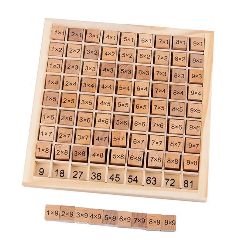 Обучающие игрушки учебные пособия таблица умножения 99 детские деревянные