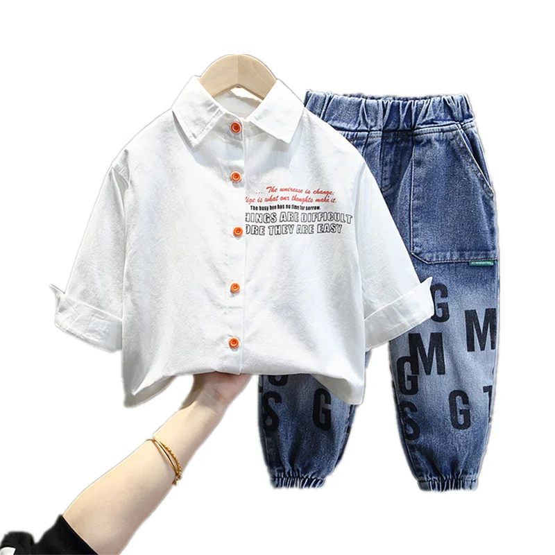 

2pcs Boys Clothes Sets Spring Autumn Children Fashion Denim Shirt and Jeans Outfits for Baby Boy Toddler Tracksuits for 2-11Year
