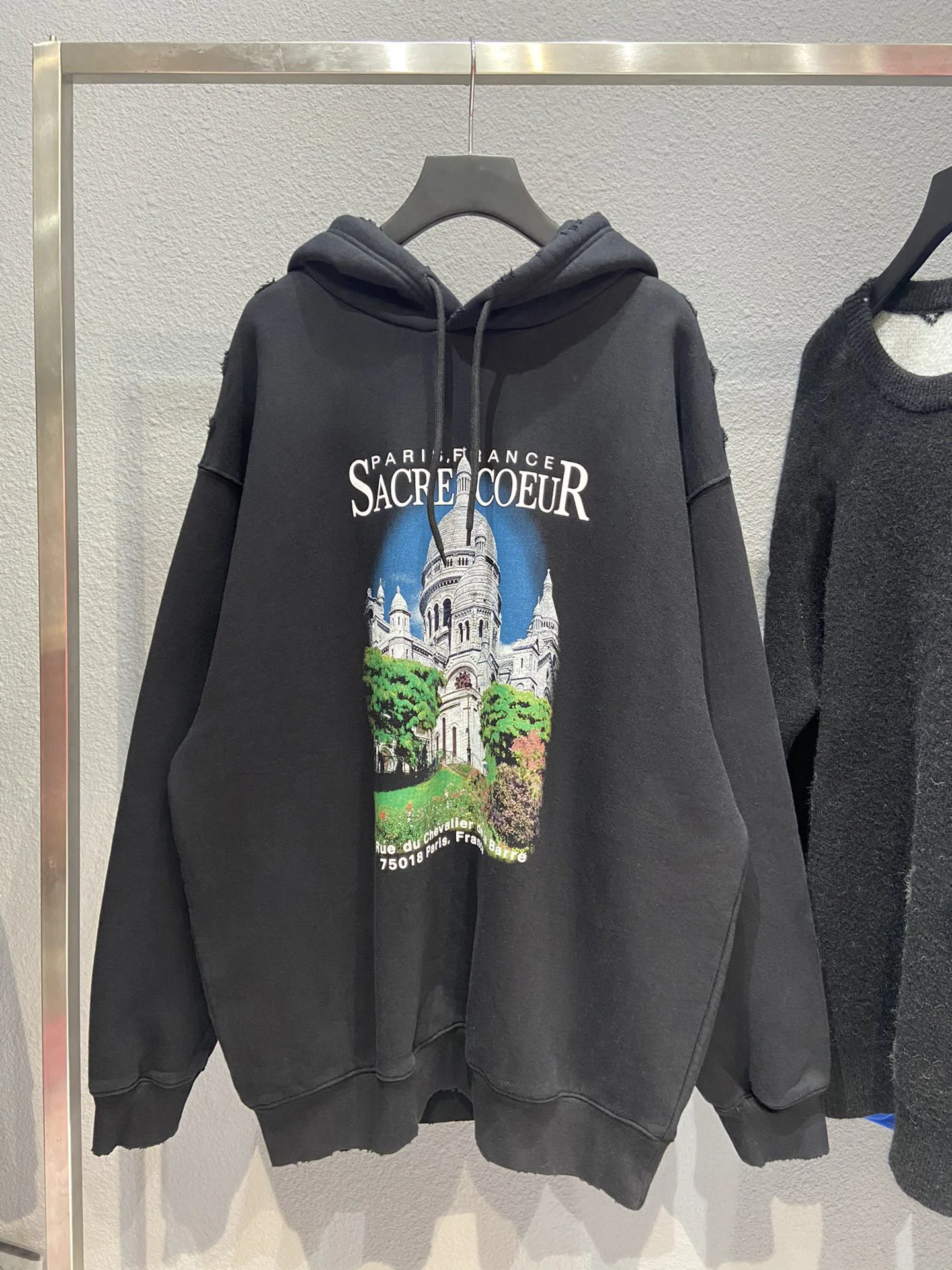 

FW Luxury Designer 1:1 Sacre Coeur Castle Printed Women Men Oversize Hooded Sweatshirts Hoodie Pullover Oversized Men Hoodie