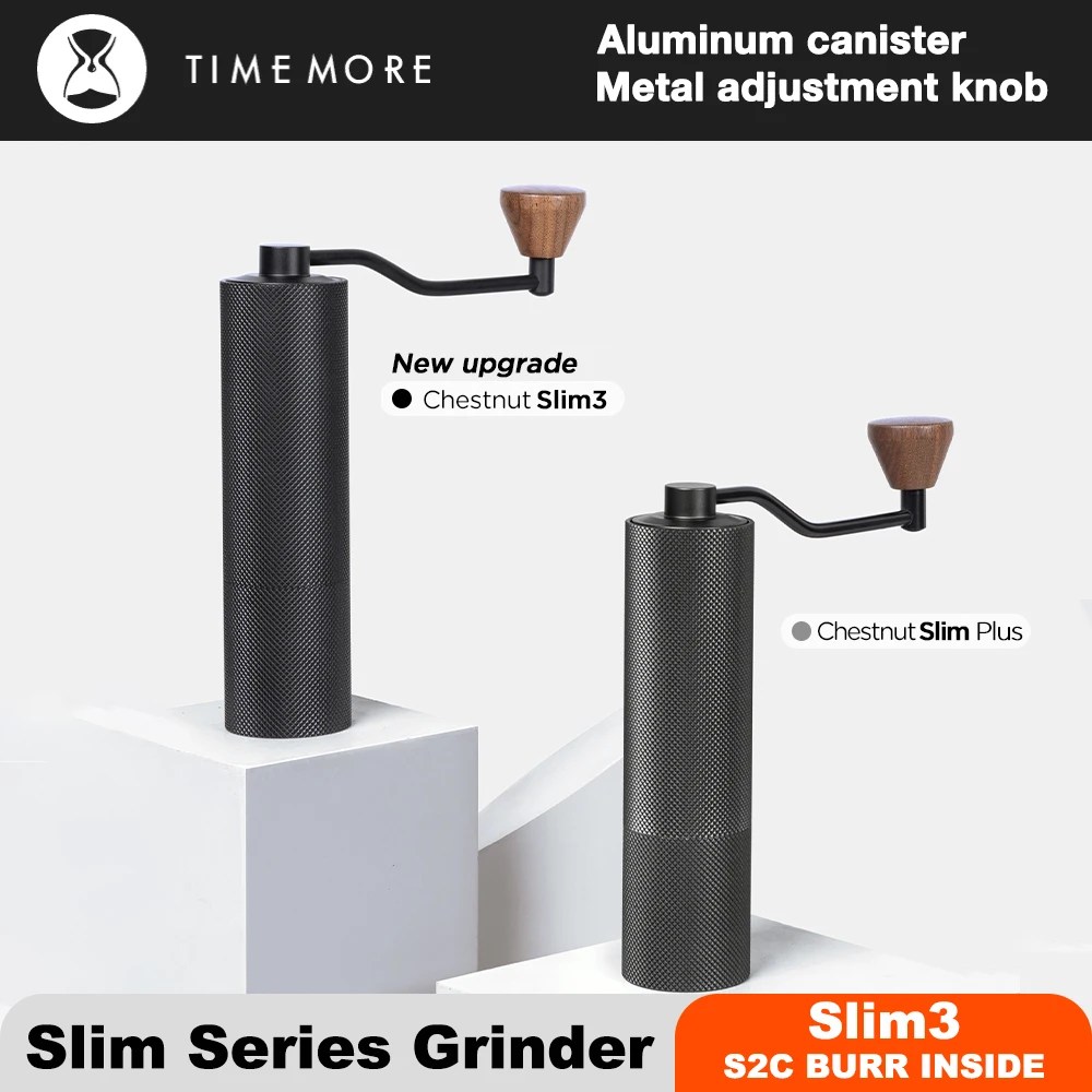 TIMEMORE-molinillo de Café Manual Slim3, molinillo de café portátil multiuso, ajustable, de acero inoxidable, para Espresso