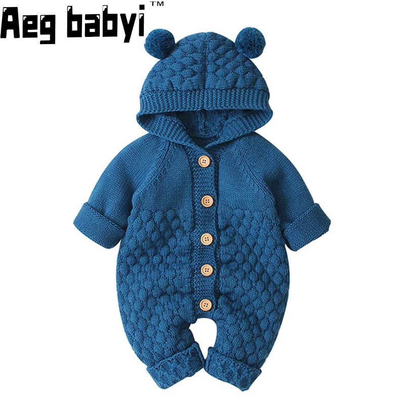 

Knitted Baby Rompers Long Sleeve Cartoon Knit Newborn Boys Girls Jumpsuits Autumn Winter Toddler Children Overalls Clothing