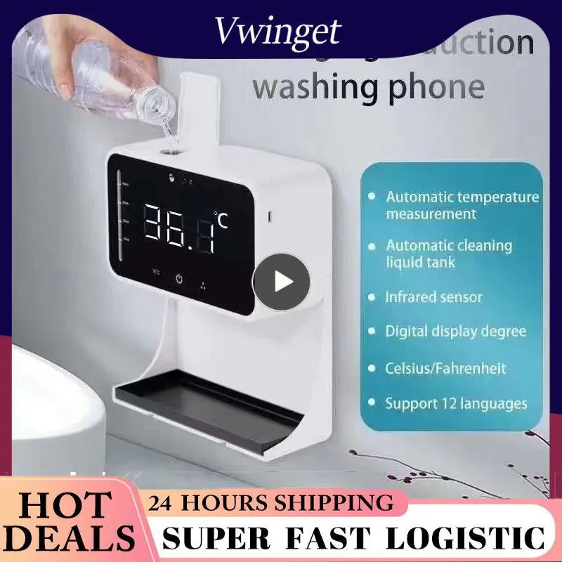 

2/3/5PCS Automatic Infrared Sensor Thermometer Washing Hands Free Hand Sanitizer All-in-one Measuring Machine Soap Gel Dispenzer