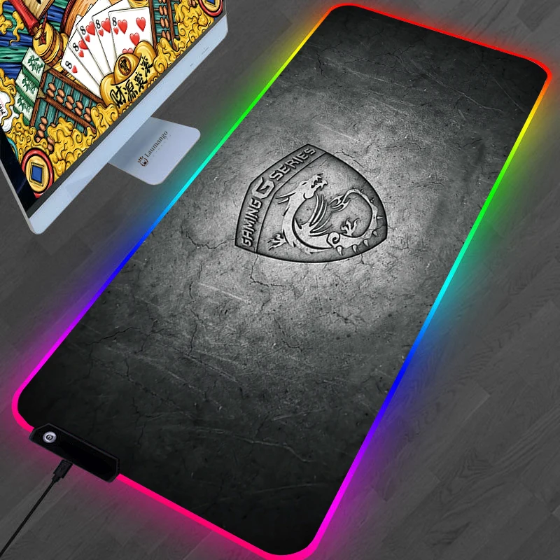 

Компьютерный коврик MSI аксессуары для геймеров для мышек с аниме коврики для клавиатуры милые игровые большие коврики для подсветки ПК RGB На...