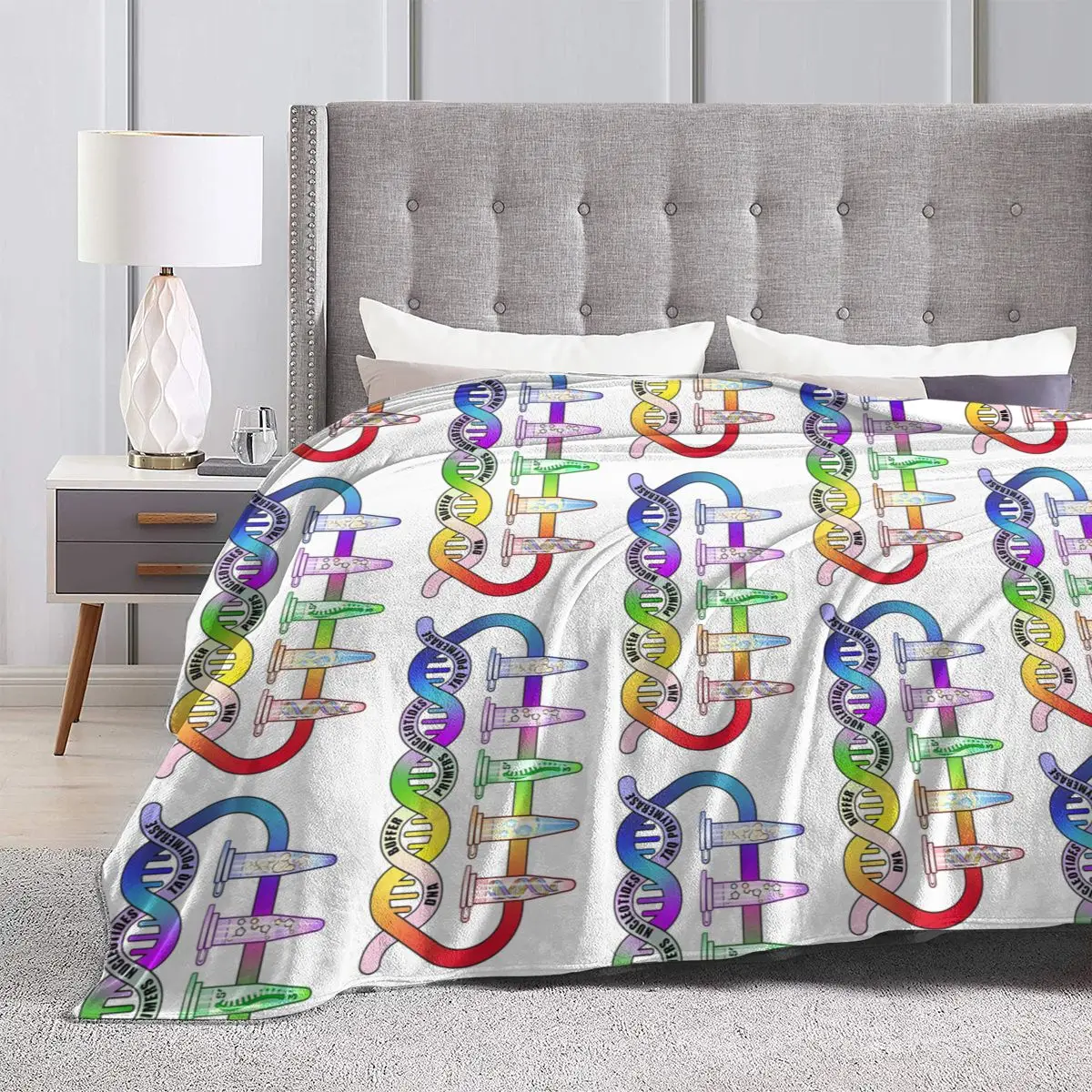 Компоненты цепной реакции полимеразы ПЦР пипетки трубки биология научные одеяла