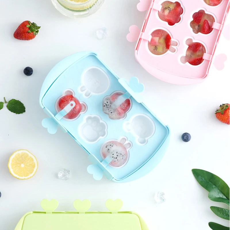 

Silicone Cartoon Ice Maker Cute Easy Demoulding Mold with Handle Ice Making Accessories for Summer