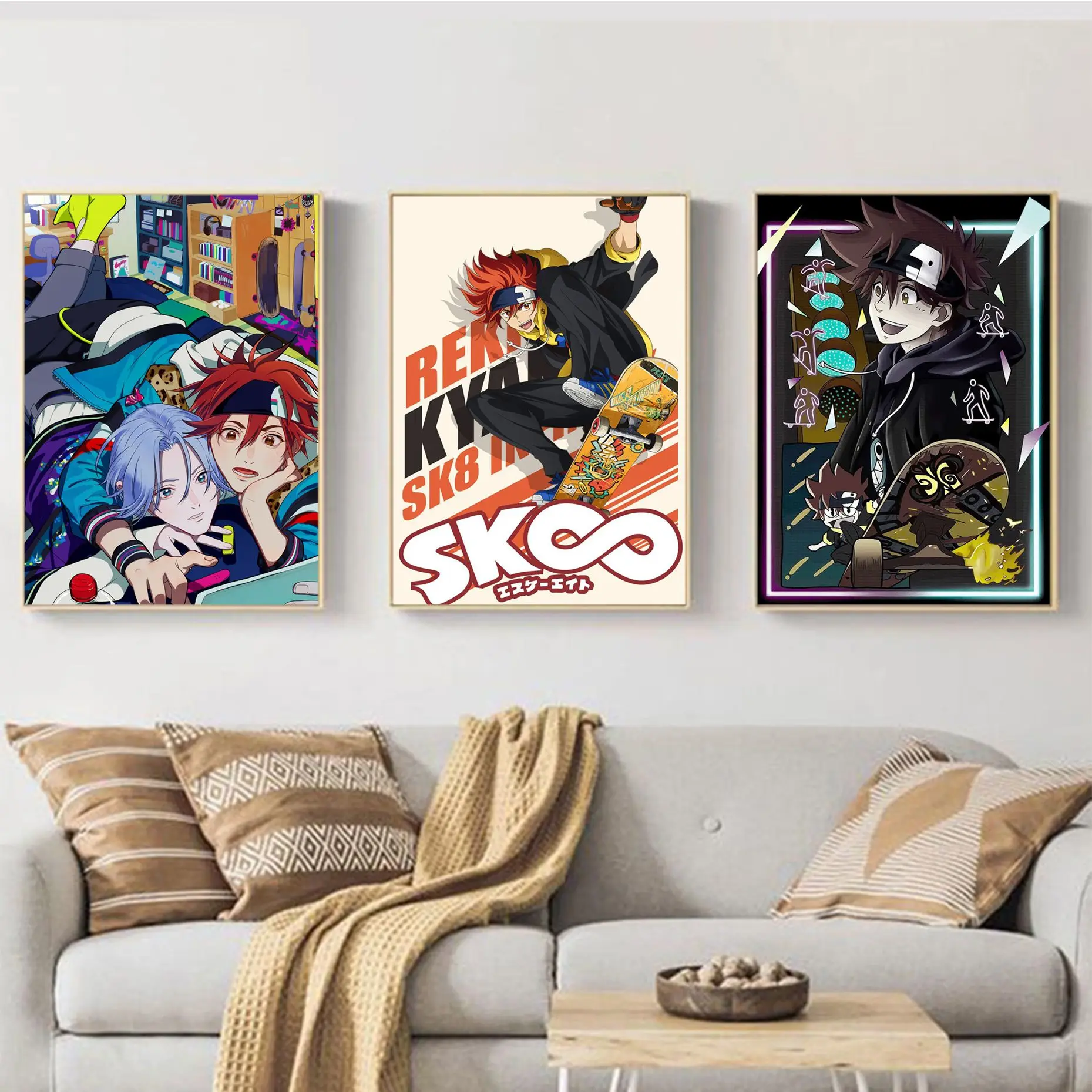 

Hot Anime Sk8 The Infinity Whitepaper Poster Fancy Wall Sticker For Living Room Bar Decoration Aesthetic Art Wall Painting