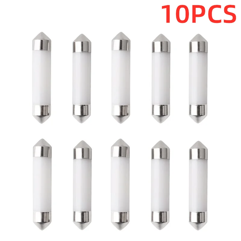 

10pc C5W COB Ceramic Shell Car LED Bulb Map Light 31/36/39/41mm Led Festoon Lamp Vehicle Trunk Door Dome Light For Car 6000K 12V