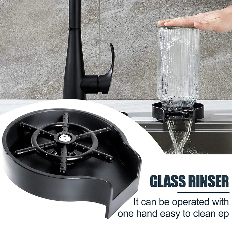 Rondella automatica alta tazza di vetro per lavello da cucina Bar tazza di vetro Rinser brocca di caffè lavaggio tazza strumento lavello da cucina accessori