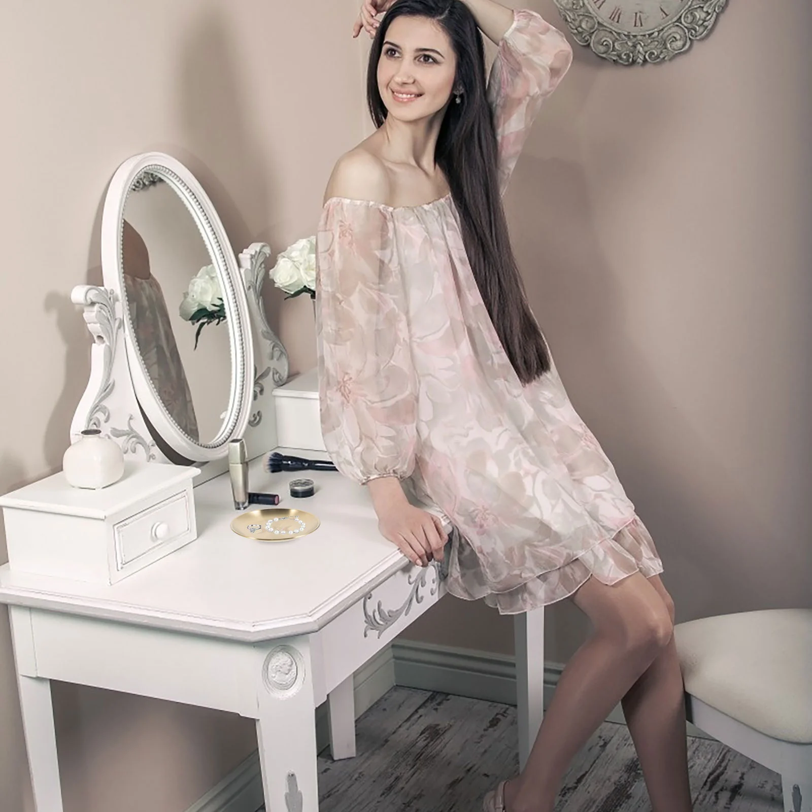 Трехфазный декоративный поднос для духов Pentacle в форме Луны с золотым диском