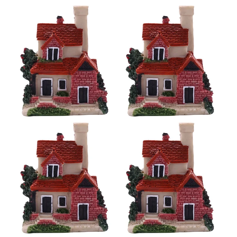 

4X Cute Mini Resin House Miniature House Fairy Garden Landscape Home Garden Decoration Resin Crafts 4 Styles CNIM Hot