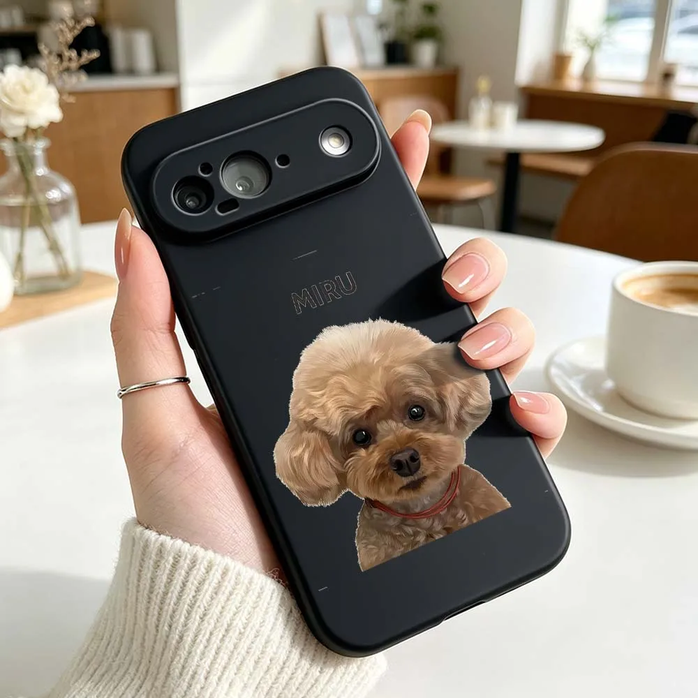 Фото Черный мягкий силиконовый чехол Miru Brown Poodle для Google Pixel 6 6A 7 7A 8 8A 9 10 10A Pro XL 2024 5G №2