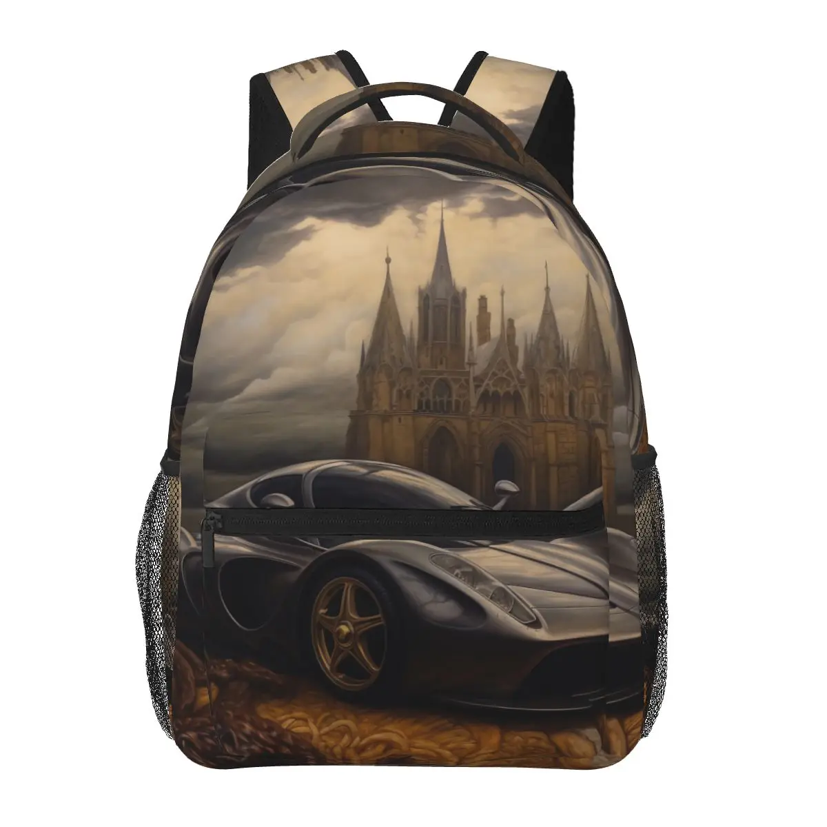 

Страстный рюкзак для спортивных автомобилей Mystic Готический рюкзак для мальчиков из полиэстера для кемпинга забавные школьные сумки с узором рюкзак