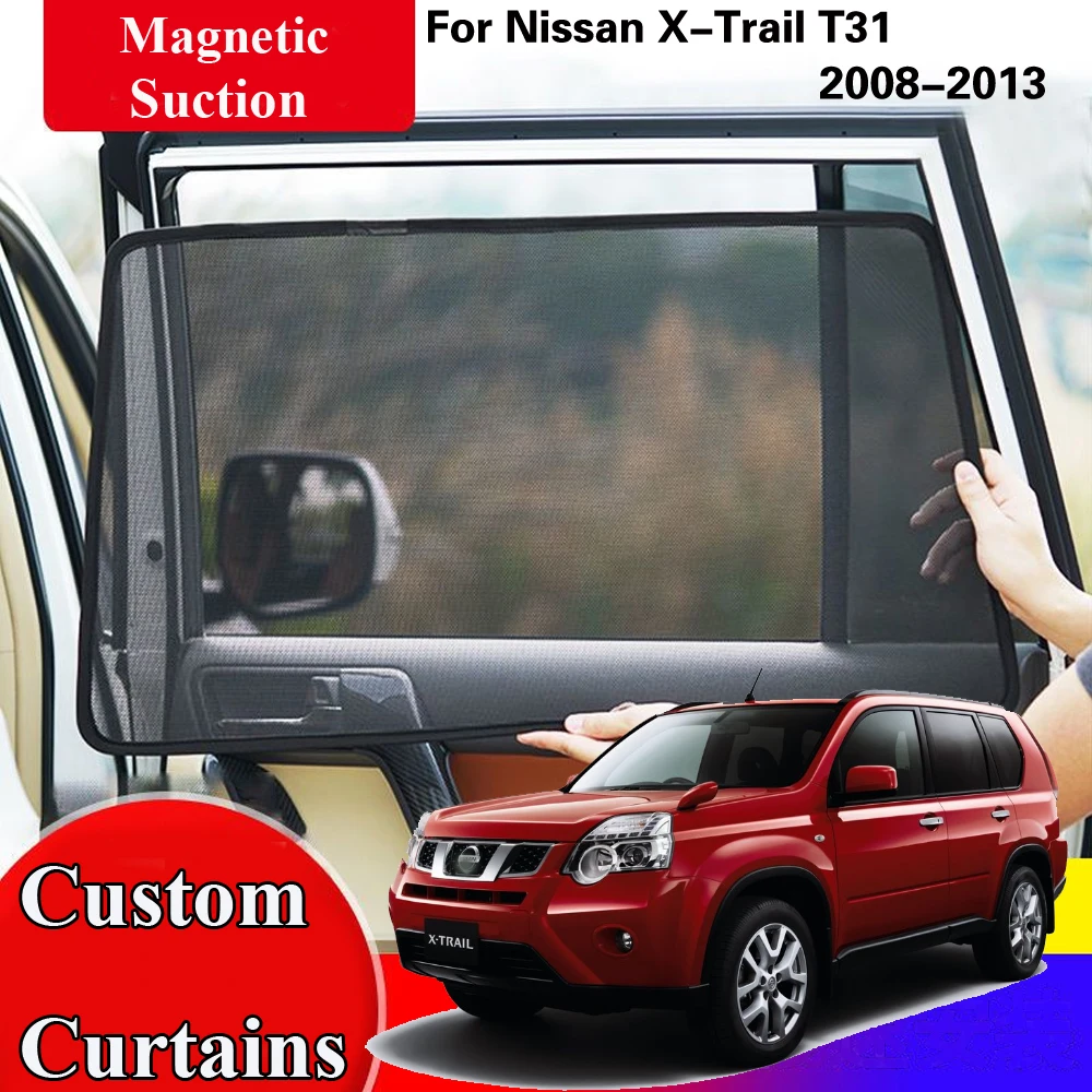 

Боковые солнцезащитные занавески, защита окон, солнцезащитные занавески, аксессуары для Nissan X-Trail T31 XTrail 2008 2009 2010- 2012 2013
