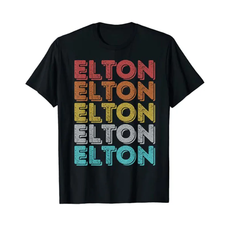 

Vintage Retro Elton T-Shirt Graphic Tee for Women Men Clothing Streetwear Clothes Letters Printed Tops Customized Products