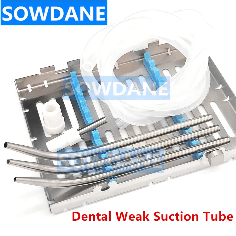 Tubo de succión de piezas de acero inoxidable, 1 unidad, succión Dental, tubos de laboratorio en ángulo de succión de 2,5mm, 3mm y 4mm