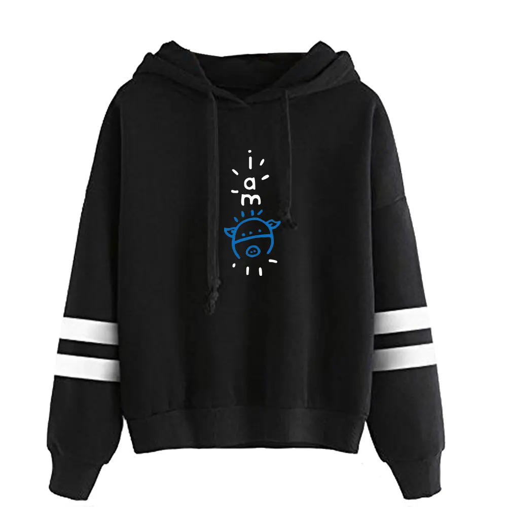 

Мужская/Женская толстовка с капюшоном I AM WILDCAT Merch 2022 Толстовка с принтом параллельных полос и рукавами-фонариками