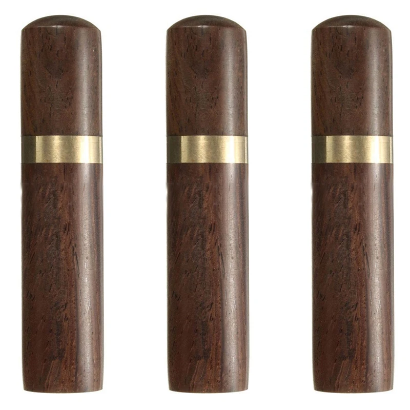 

3X Ebony Wood Toothpick Holder Bucket Mini Box Hiking Portable Craft Handmade Gift 8 X 1.8Cm