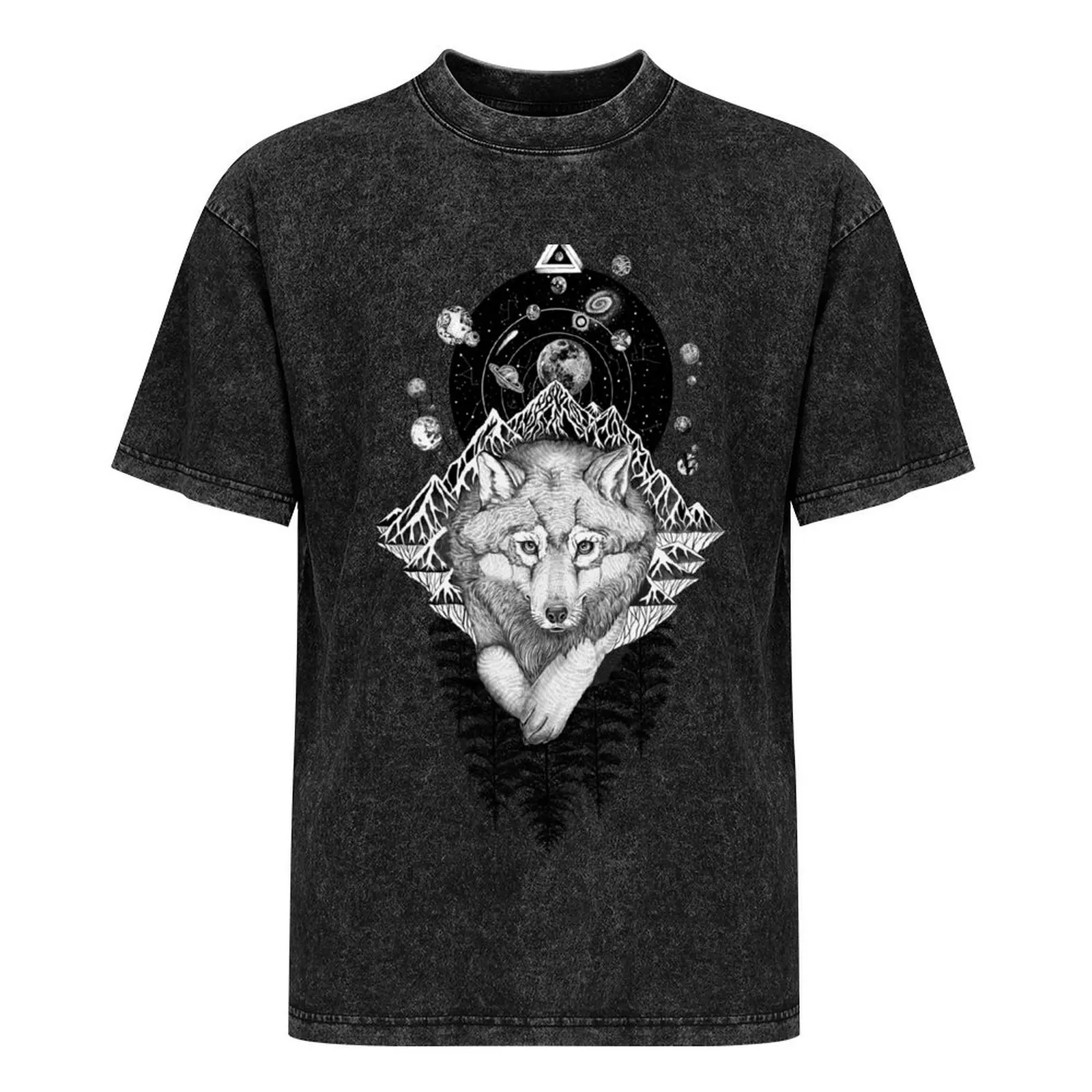 Футболка мужская с принтом Космический Волк |