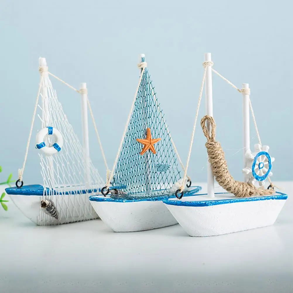

High Quality Miniature Sailing Boat Colorfast Wood Mini Sailboat Model Decoration Sailing Boat Model Sailing Boat Model