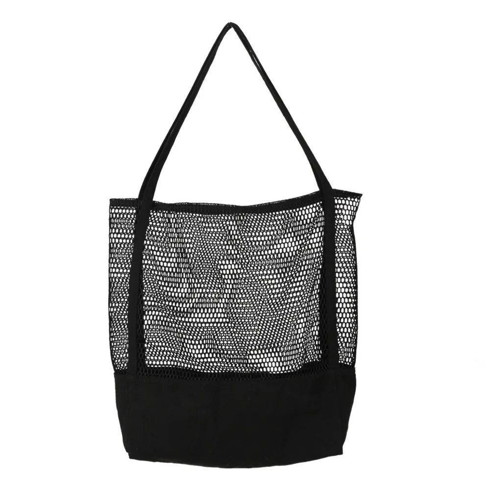 

Сетчатая дизайнерская сумка-тоут, Черная Женская вместительная трехмерная сумка для покупок, для пляжа, пикника, отдыха