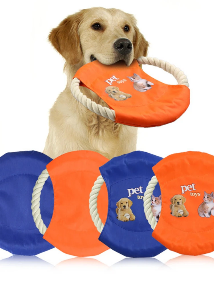 

2pcs Pet Frisbee Mini Disc Ultimate Fashion Cotton Rope Weaving Toss Training Handmade Dog Led Interactive Throw Toys Puppy Chew
