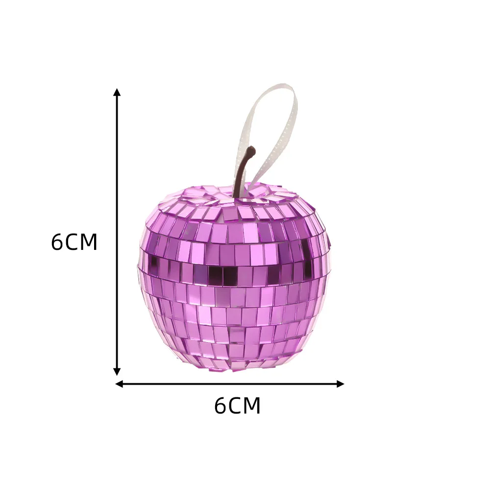 1 комплект рождественский зеркальный шар в форме яблока красочные блестящие
