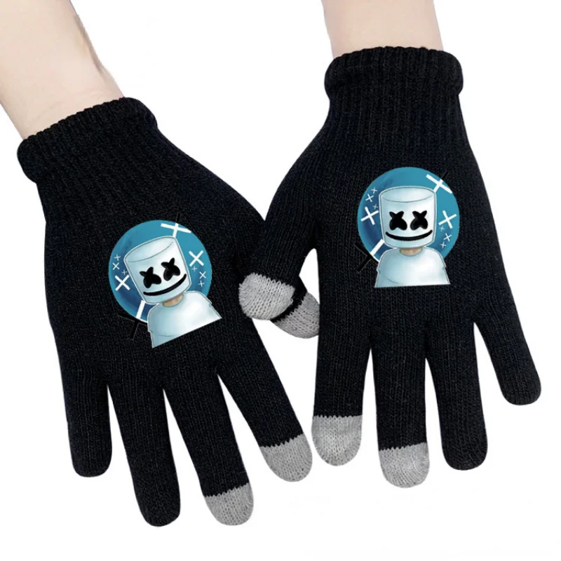 

Cartoon Touchscreen Gloves Marshmello Full Finger Adult Unisex Autumn Winter Warm Glove