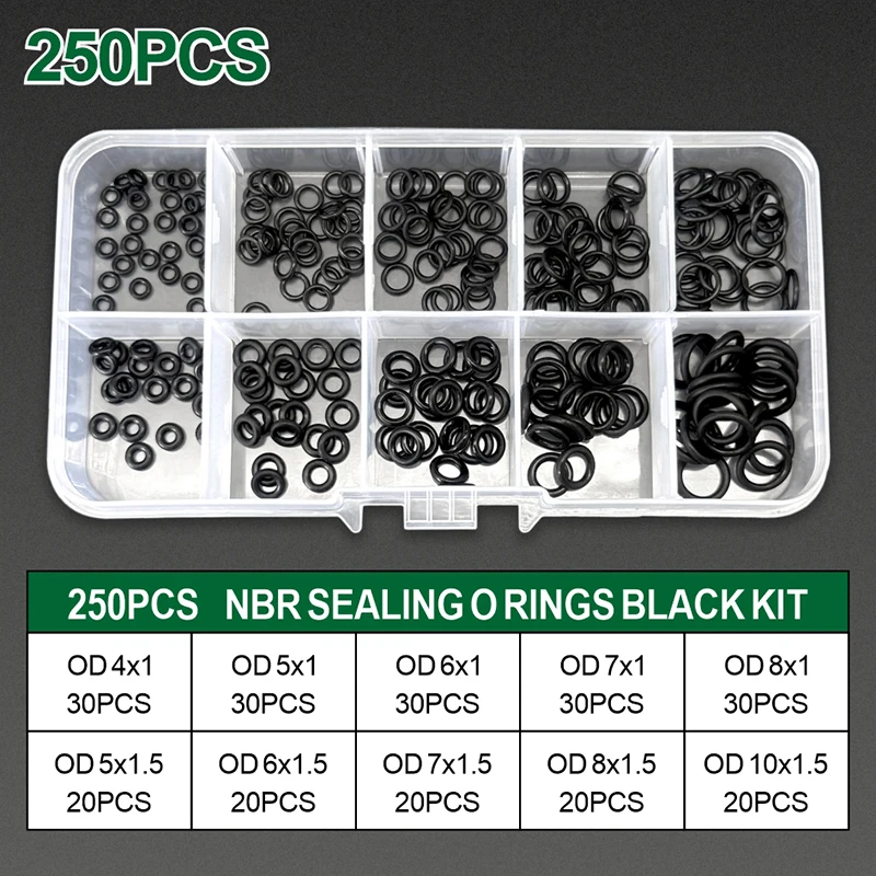 

Набор уплотнительных колец из нитрила 250 шт.