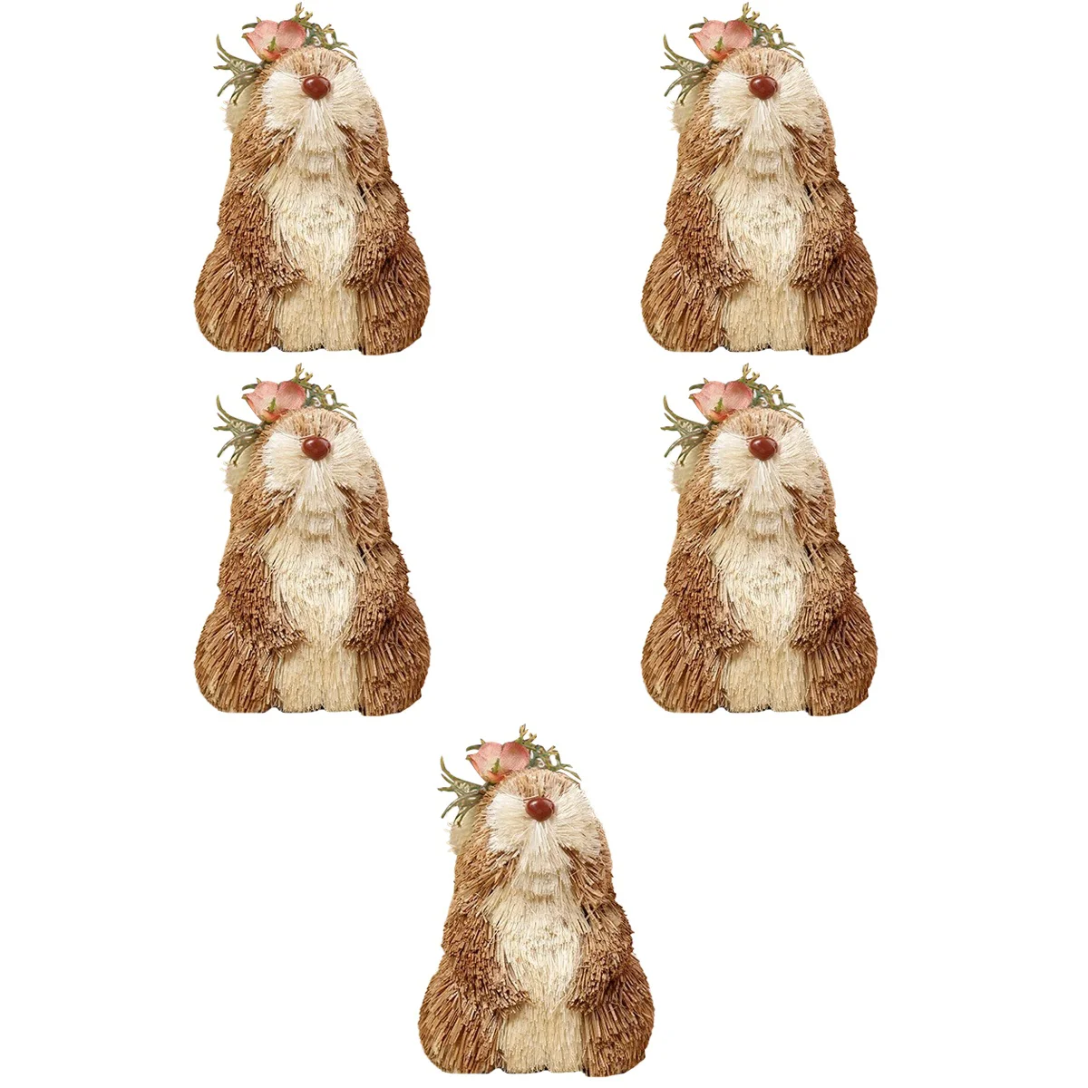 

5х Реалистичная декоративная Изысканная креативная статуя кролика в деревенском стиле, декор кролика из смолы, настольная модель кролика д...