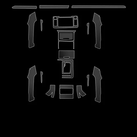 Прозрачная защитная пленка из ТПУ для Toyota Land Cruiser Prado 2.7L, наклейки для салона автомобиля, Центральная панель управления, дверная воздушная панель