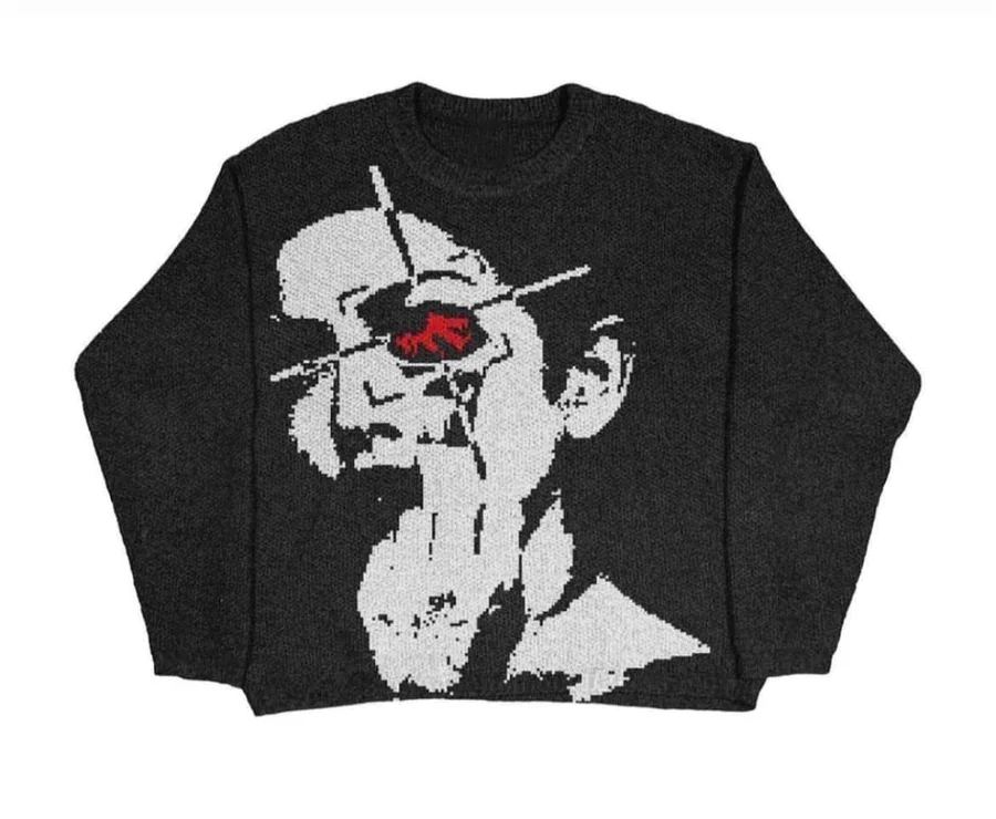 

Y2K Gothic Punk Men's Pullover Sweater Women's Knitwear Street Retro Harajuku O-Neck Fashion Top Warm Personality