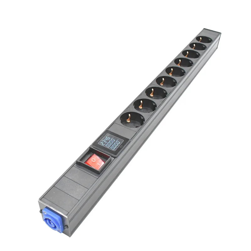 Фото Удлинитель питания Schuko PDU 2-10, коробка для подключения электропитания переменного тока, блок питания с входным выходным амперметром №3