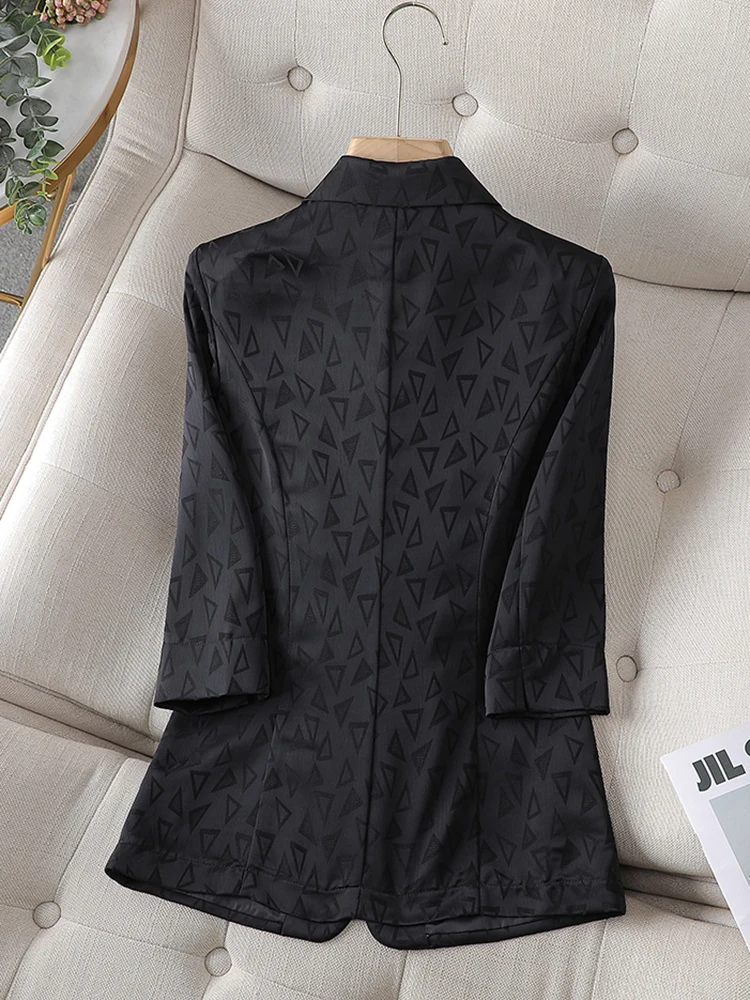 Summer Elegant Blazer for Women Office Wear to Work Korean Style One Button Casual Outerwears Plus Size Jacket Coat Tops