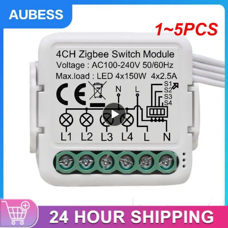 

Модуль переключателя Tuya Smart ZigBee 3,0, 10 А, 1-5 шт.