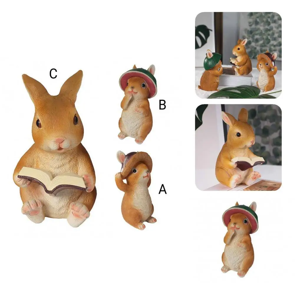 

Realistic Appearance Waterproof Yard Miniature Rabbit Statue for Garden