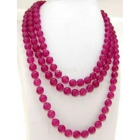 natural 8mm red rose ruby round gemstone beaded necklace 36 inch aaa