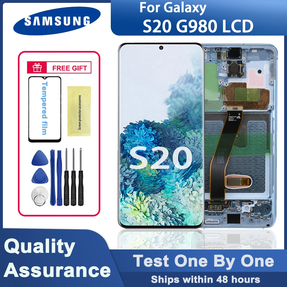 

ЖК-дисплей 6,2 ''для SAMSUNG Galaxy S20 G980 G980F, сенсорный ЖК-экран с дигитайзером в сборе для Galaxy S20, ЖК-дисплей, оригинал