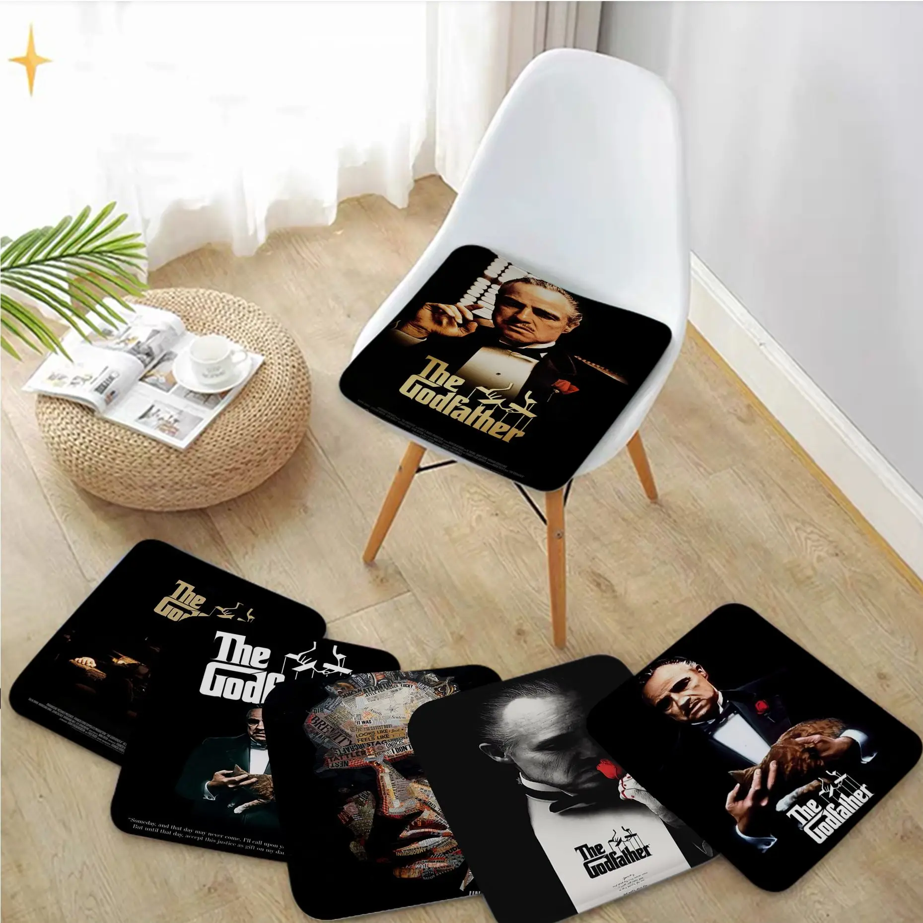 

Gangsters Godfather Art Tie Rope Seat Cushion Office Dining Stool Pad Sponge Sofa Mat Non-Slip Outdoor Garden Cushions
