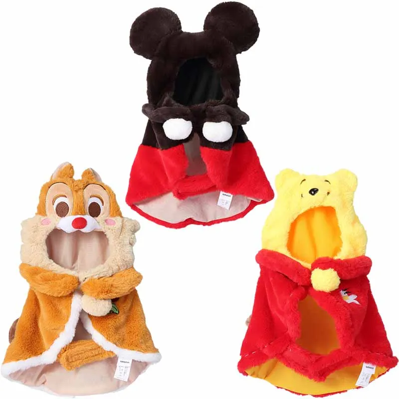 

MINISO Disney Dale Pooh Bear Mickey Mouse Pet Shawl Anime Cartoon Cute Cat Dog Pets Cosplay Clothing Thick Hooded Cloak
