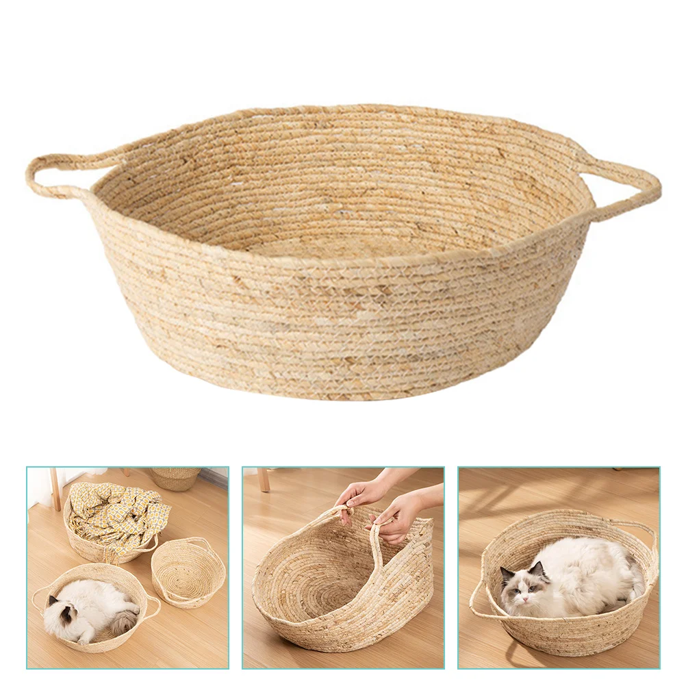 

Cat Bed Sleeping Pethouse Rattan Kitten Puppy Dog Summer Rest Hammock Mat Beds Warm Basket Scratching Cooling Lounge